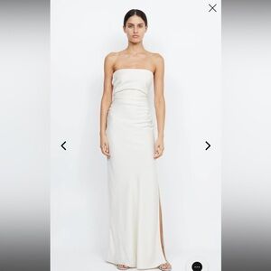 BEC + BRIDGE maxi strapless dress - cream/white